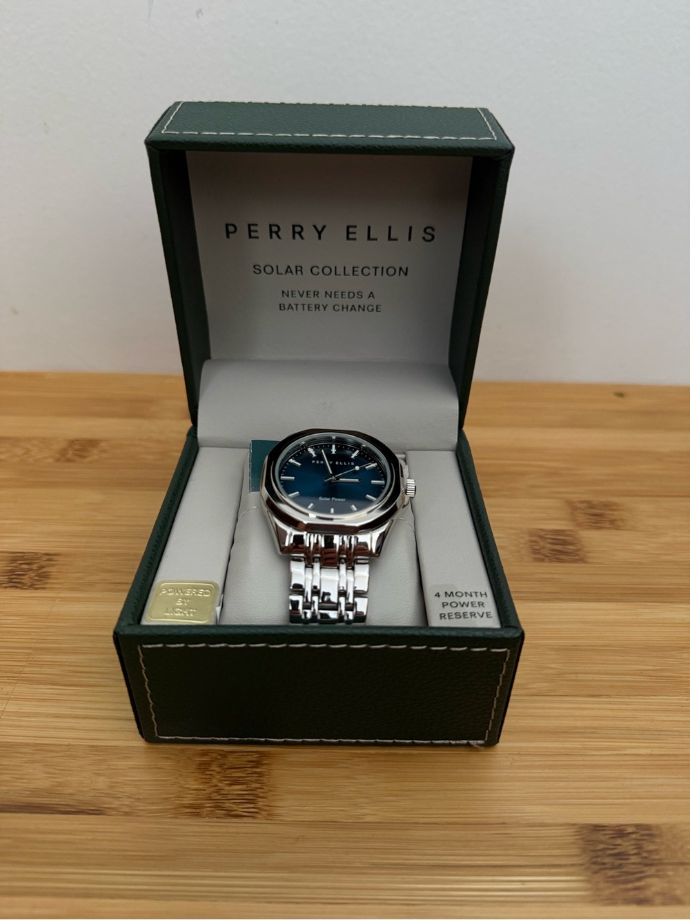Perry Ellis Men’s Stainless Steel Watch with Blue Dial